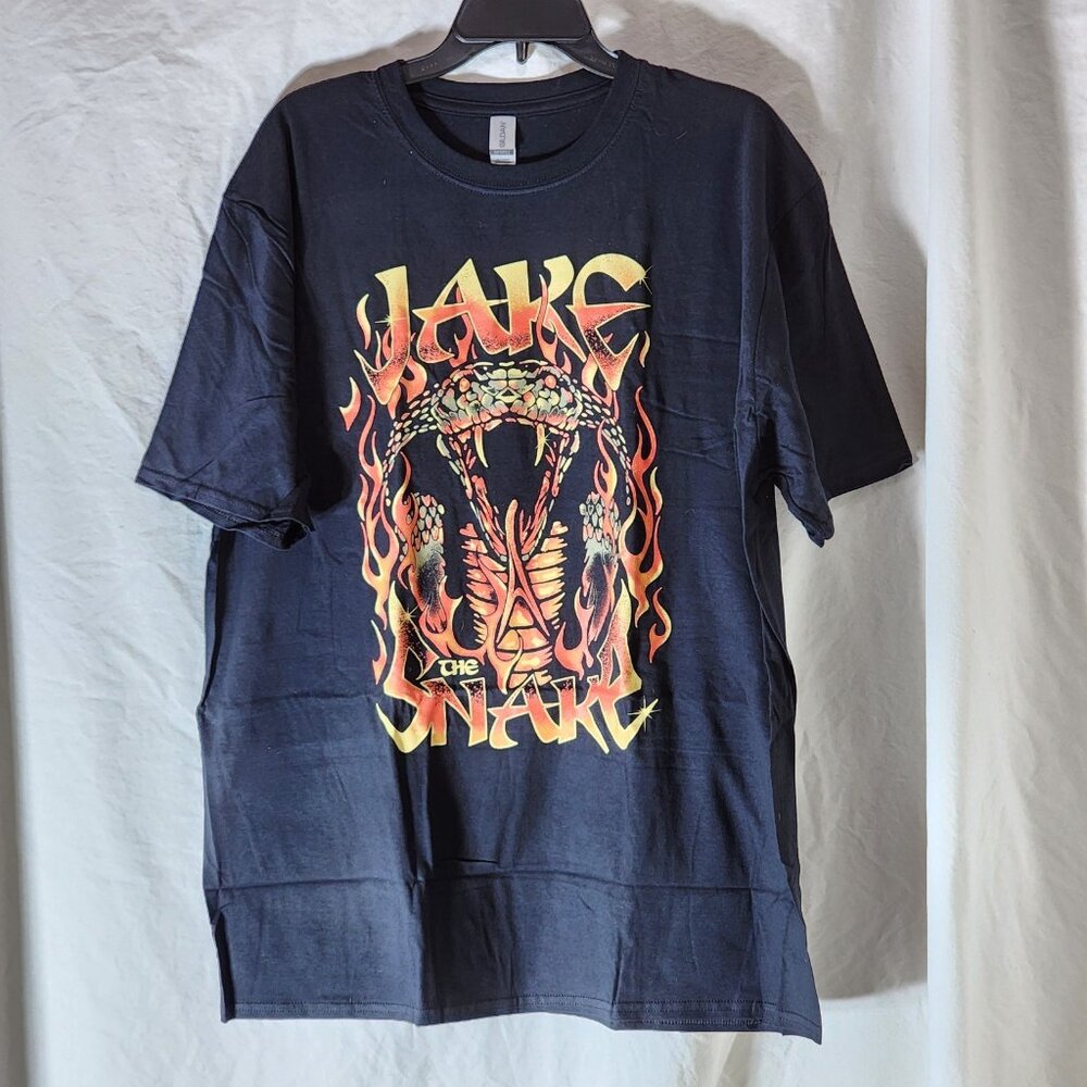 Pro Wrestling Crate Jake the Snake Roberts fire flames cobra T-Shirt XL NWOT